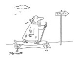 Pilgrim on treadmill. - New Yorker Cartoon Premium Giclee Print by Charles Barsotti