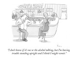 "I don't know if it's me or the alcohol talking, but I'm having trouble st…" - New Yorker Cartoon Premium Giclee Print by Zachary Kanin