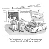 "I don't know what's wrong, but, if you open and close the hood like this,…" - New Yorker Cartoon Premium Giclee Print by Zachary Kanin