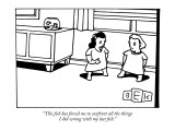 "This fish has forced me to confront all the things I did wrong with my la…" - New Yorker Cartoon Premium Giclee Print by Bruce Eric Kaplan