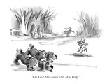 "Oh, God! Here comes little Miss Perky." - New Yorker Cartoon Premium Giclee Print by Lee Lorenz