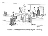 "First rule—what happens in accounting stays in accounting." - New Yorker Cartoon Premium Giclee Print by Tom Cheney