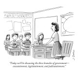 "Today we'll be discussing the three branches of government—executainment,… Premium Giclee Print by Joe Dator