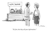 "It's free, but they sell your information." - New Yorker Cartoon Premium Giclee Print by Joe Dator