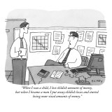 "When I was a child, I lost childish amounts of money, but when I became a…" - New Yorker Cartoon Premium Giclee Print by Peter C. Vey