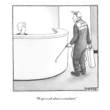 "We got a call about a consultant." - New Yorker Cartoon Premium Giclee Print by Matthew Diffee