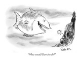 "What would Darwin do?" - New Yorker Cartoon Premium Giclee Print by Pat Byrnes