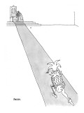 A court jester is throwing a baseball to a king. The king stands beside hi… - New Yorker Cartoon Premium Giclee Print by Jack Ziegler