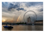 Rainbow over the London Eye Premium Photographic Print by Trey Ratcliff