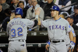 Texas Rangers v Detroit Tigers - Game Four, Detroit, MI - Oct. 12: Josh Hamilton and David Murphy Photographic Print by Kevork Djansezian