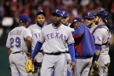 Texas Rangers v St Louis Cardinals, St Louis, MO - Oct. 27: Darren Oliver and Ron Washington Photographic Print by Ezra Shaw