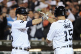 Texas Rangers v Detroit Tigers - Game Four, Detroit, MI - October 12: Brandon Inge and Ryan Raburn Lámina fotográfica por Harry How Texas Rangers v Detroit Tigers - Game Four, Detroit, MI - October 12: Brandon Inge and Ryan Raburn Lámina fotográfica por Harry How