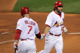 Texas Rangers v St Louis Cardinals, St Louis, MO - Oct. 27: Lance Berkman and Matt Holliday Photographic Print by Doug Pensinger