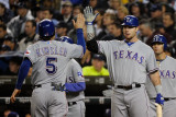 Texas Rangers v Detroit Tigers - Game Four, Detroit, MI - October 12: Ian Kinsler and Josh Hamilton Photographic Print by Kevork Djansezian