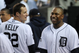 Texas Rangers v Detroit Tigers - Game Five, Detroit, MI - October 13: Delmon Young and Don Kelly Photographic Print by Harry How