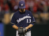 Milwaukee Brewers v St Louis Cardinals - Game Five, St Louis, MO - October 14: Zack Greinke Photographic Print by Jamie Squire