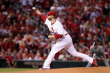 Milwaukee Brewers v St. Louis Cardinals - Game Three, St Louis, MO - October 12: Chris Carpenter Photographic Print by Christian Petersen