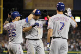 Rangers v Detroit Tigers - Detroit, MI - Oct. 13: Nelson Cruz, Mike Napoli and David Murphy Photographic Print by Leon Halip