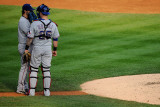 Texas Rangers v Detroit Tigers - Game Five, Detroit, MI - October 13: Mike Napoli and C.J. Wilson Photographic Print by Kevork Djansezian