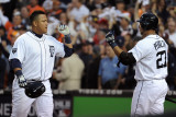 Texas Rangers v Detroit Tigers - G. Five, Detroit, MI - Oct. 13: Miguel Cabrera and Jhonny Peralta Photographic Print by Harry How