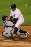 Texas Rangers v Detroit Tigers - Game Four, Detroit, MI - Oct. 12: Miguel Cabrera and Mike Napoli Photographic Print by Leon Halip