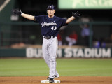 Milwaukee Brewers v St. Louis Cardinals - Playoffs Game Four, St Louis, MO - October 13: Randy Wolf Photographic Print by Christian Petersen