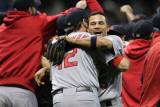 Cardinals v Milwaukee Brewers - G. Six, Milwaukee, WI - Oct. 16: Rafael Furcal and Lance Berkman Photographic Print by Jonathan Daniel