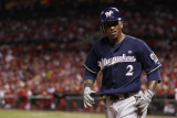 Milwaukee Brewers v St. Louis Cardinals - Game Four, St Louis, MO - October 13: Nyjer Morgan Photographic Print by Christian Petersen