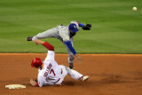 Texas Rangers v St Louis Cardinals, St Louis, MO - Oct. 27: Elvis Andrus and Matt Holliday Photographic Print by Doug Pensinger