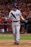 2011 World Series G. 6 - Texas Rangers v St Louis Cardinals, St Louis, MO - Oct. 27: Michael Young Photographic Print by Ezra Shaw