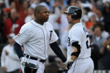 Texas Rangers v Detroit Tigers - Game Five, Detroit, MI - Oct. 13: Delmon Young and Jhonny Peralta Photographic Print by Harry How