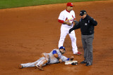 Rangers v Cardinals, St Louis, MO - Oct. 27: Rafael Furcal, Greg Gibson and Mike Napoli Photographic Print by Dilip Vishwanat