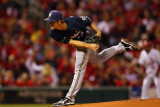 Milwaukee Brewers v St Louis Cardinals - Game Five, St Louis, MO - October 14: Zack Greinke Photographic Print by Dilip Vishwanat