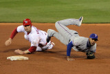 Texas Rangers v St Louis Cardinals, St Louis, MO - Oct. 27: Elvis Andrus and Matt Holliday Photographic Print by Doug Pensinger