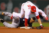 Milwaukee Brewers v Cardinals - G. Five, St Louis, MO - Oct. 14: Nick Punto and Carlos Gomez Photographic Print by Dilip Vishwanat