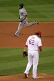 2011 G. 6 - Texas Rangers v St Louis Cardinals, St Louis, MO - Oct. 27: Nelson Cruz and Lance Lynn Photographic Print by Doug Pensinger