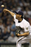St Louis Cardinals v Milwaukee Brewers - Game Six, Milwaukee, WI - October 16: Takashi Saito Photographic Print by Jonathan Daniel