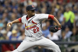 St Louis Cardinals v Milwaukee Brewers - Game Six, Milwaukee, WI - October 16: Edwin Jackson Photographic Print by Christian Petersen