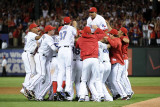 Detroit Tigers v Texas Rangers - Playoffs Game Six, Arlington, TX - October 15: Nelson Cruz Fotografie-Druck von Harry How