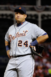 Detroit Tigers v Texas Rangers - Playoffs Game Six, Arlington, TX - October 15: Miguel Cabrera Photographic Print by Kevork Djansezian