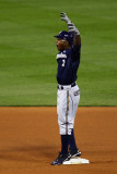 Milwaukee Brewers v St. Louis Cardinals - Game Four, St Louis, MO - October 13: Nyjer Morgan Photographic Print by Dilip Vishwanat