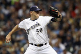 St Louis Cardinals v Milwaukee Brewers - Playoffs Game Six, Milwaukee, WI - October 16: Kameron Loe Photographic Print by Christian Petersen
