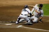 Cardinals v Milwaukee Brewers - G. Six, Milwaukee, WI - Oct. 16: Albert Pujols and Jonathan Lucroy Photographic Print by Scott Boehm 