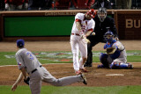 Texas Rangers v St Louis Cardinals, St Louis, MO - Oct. 27: Lance Berkman and Scott Feldman Photographic Print by Rob Carr 