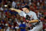 Detroit Tigers v Texas Rangers - Playoffs Game Six, Arlington, TX - October 15: Max Scherzer Photographic Print by Kevork Djansezian