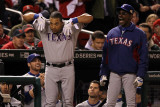 Texas Rangers v St Louis Cardinals, St Louis, MO - Oct. 27: Yorvit Torrealba and Ron Washington Photographic Print by Jamie Squire