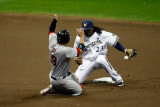 St Louis Cardinals v Milwaukee Brewers - G. Six, Milwaukee, WI - Oct. 16: Jon Jay and Rickie Weeks Photographic Print by Scott Boehm 