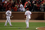 Texas Rangers v St Louis Cardinals, St Louis, MO - Oct. 27: Albert Pujols and Yadier Molina Photographic Print by Rob Carr 