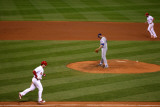 Texas Rangers v St Louis Cardinals, St Louis, MO - Oct. 27: David Freese and Colby Lewis Photographic Print by Doug Pensinger