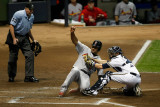 Cardinals v Milwaukee Brewers - G. Six, Milwaukee, WI - Oct. 16: Albert Pujols and Jonathan Lucroy Photographic Print by Scott Boehm 